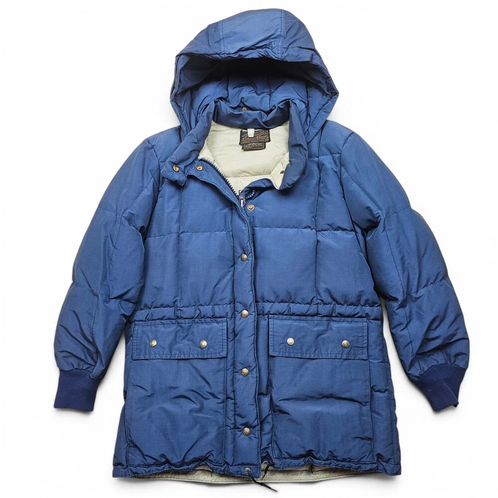 EDDIE BAUER Goose Down Parka Men's L/XL VTG 70's Hooded Puffer Expedition Jacket